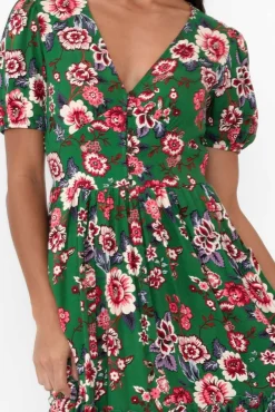 Maxi Dresses<Isabella Boho Joy Green Garden Midi Dress