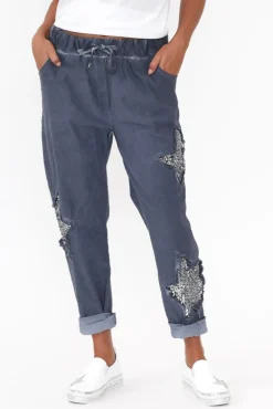 Pants<Donna Donna Juanita Blue Star Stretch Pant