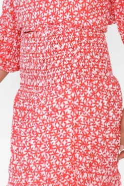 Skirts<Namastai Jude Red Flower Crinkle Cotton Skirt