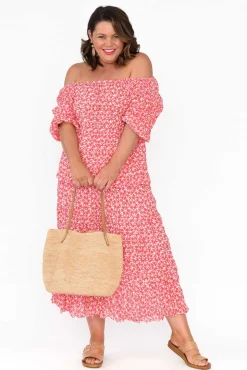 Skirts<Namastai Jude Red Flower Crinkle Cotton Skirt