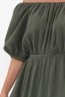 Cotton Dresses<PQ Juliette Dark Green Cotton Dress