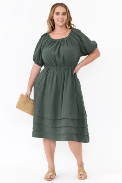 Cotton Dresses<PQ Juliette Dark Green Cotton Dress