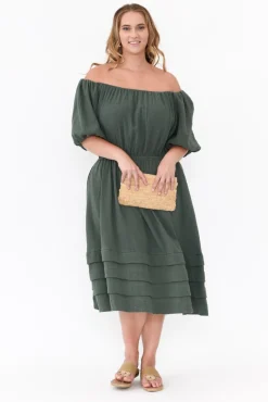 Cotton Dresses<PQ Juliette Dark Green Cotton Dress