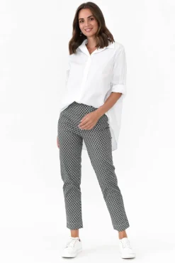 Pants<Gordon Smith June Black Geo Cotton Stretch Pant