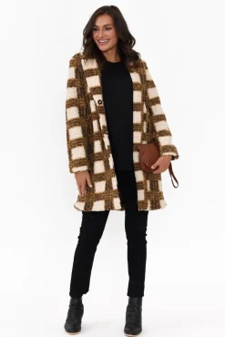 Coats<Brave u0026 True Jungle Caramel Check Coat