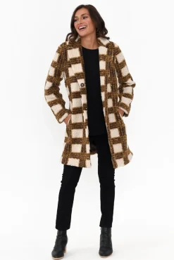 Coats<Brave u0026 True Jungle Caramel Check Coat