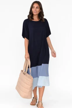 Midi Dresses<Pq Justina Navy Stripe Maxi Dress