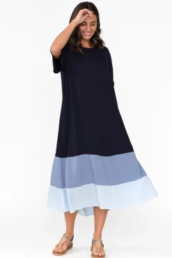 Midi Dresses<Pq Justina Navy Stripe Maxi Dress