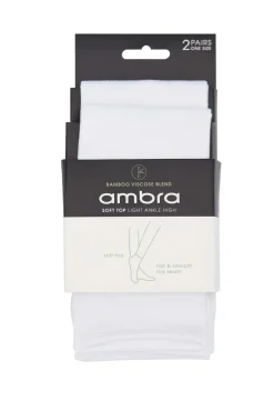 White Sneakers<Ambra Kai White Bamboo Two Pack Boot Socks