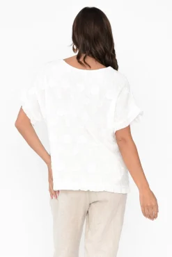 Cotton Tops<Cafe Latte Kaida Cream Floral Embroidered Cotton Top