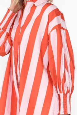 Cotton Tops<Label Of Love Kalani Pink Stripe Cotton Tunic