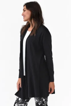 Knitwear<Cali and Co Kansas Black Knit Cardigan