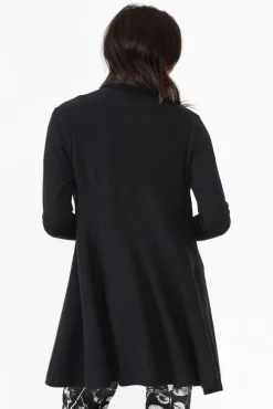 Knitwear<Cali and Co Kansas Black Knit Cardigan