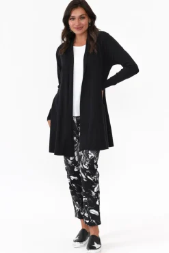 Knitwear<Cali and Co Kansas Black Knit Cardigan