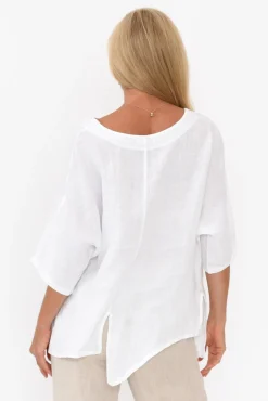 Linen Tops<Talia Benson Kara White Linen Top