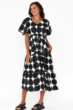 Cotton Dresses<Slate the Label Kasey Black Spot Cotton Poplin Dress