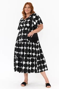 Cotton Dresses<Slate the Label Kasey Black Spot Cotton Poplin Dress