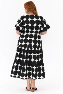 Cotton Dresses<Slate the Label Kasey Black Spot Cotton Poplin Dress
