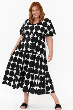Cotton Dresses<Slate the Label Kasey Black Spot Cotton Poplin Dress