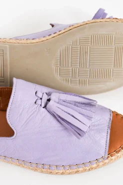 Slides<Bueno Keilor Lilac Leather Tassel Slide