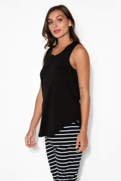 Cotton Tops<Betty Basics Keira Black Cotton Tank