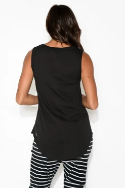 Cotton Tops<Betty Basics Keira Black Cotton Tank