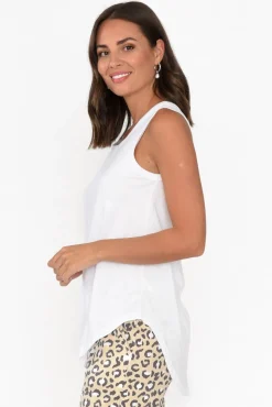 Cotton Tops<Betty Basics Keira White Cotton Tank