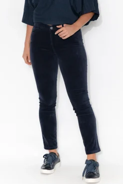 Jeans<Foil Kellie Navy Cotton Straight Leg Pant