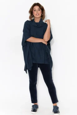 Jeans<Foil Kellie Navy Cotton Straight Leg Pant