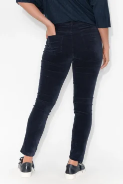 Jeans<Foil Kellie Navy Cotton Straight Leg Pant