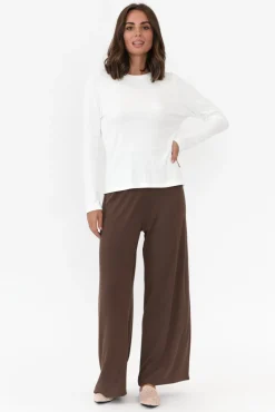 Sleeved Tops<Lou Lou Kelly Cream Bamboo Ribbed Top