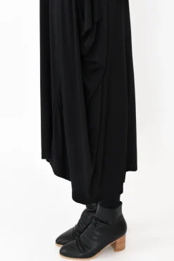 Midi Dresses<Cali and Co Kendal Black Long Sleeve Dress