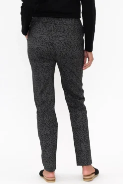 Pants<Cali and Co Kent Charcoal Leopard Pant