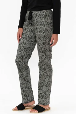 Pants<Cali and Co Kent Khaki Leopard Pant