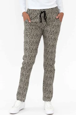Pants<Cali and Co Kent Natural Leopard Pant