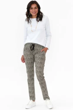 Pants<Cali and Co Kent Natural Leopard Pant