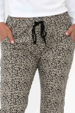 Pants<Cali and Co Kent Natural Leopard Pant