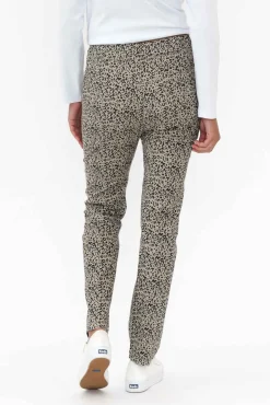 Pants<Cali and Co Kent Natural Leopard Pant