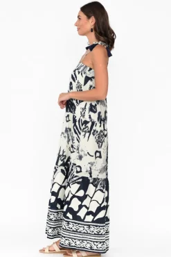 Cotton Dresses<Hammock u0026 Vine Kenya Navy Abstract Cotton Maxi Dress