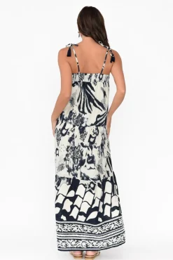 Cotton Dresses<Hammock u0026 Vine Kenya Navy Abstract Cotton Maxi Dress