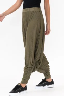 Pants<Cotton Village Khaki Crinkle Cotton Cloud Pant