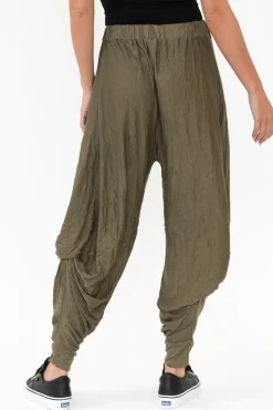 Pants<Cotton Village Khaki Crinkle Cotton Cloud Pant