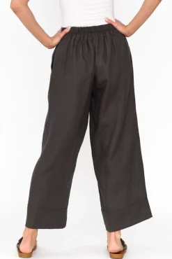 Pants<Tirelli Kienna Charcoal Linen Wide Leg Pant