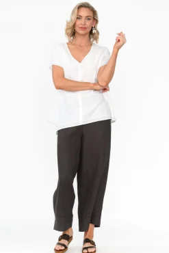 Pants<Tirelli Kienna Charcoal Linen Wide Leg Pant