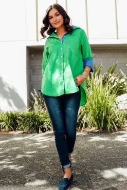 Shirts<Soul Sparrow Kingsley Green Cotton Shirt