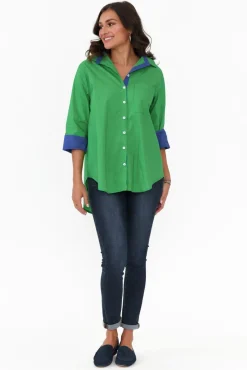 Shirts<Soul Sparrow Kingsley Green Cotton Shirt