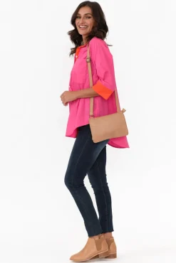 Cotton Tops<Soul Sparrow Kingsley Hot Pink Cotton Shirt