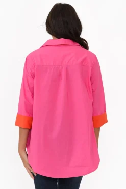 Cotton Tops<Soul Sparrow Kingsley Hot Pink Cotton Shirt