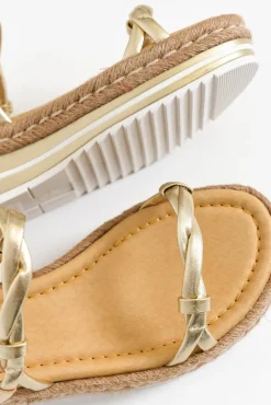 Heeled Sandals<Hinako Kirra Gold Leather Platform Sandal