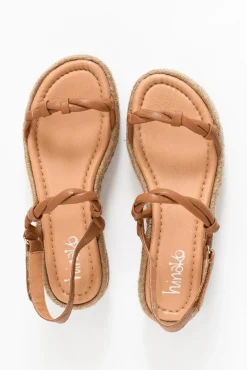 Heeled Sandals<Hinako Kirra Tan Leather Platform Sandal